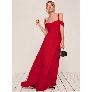 Reformation Poppy Dress Red (Poinsettia)